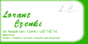 lorant czenki business card